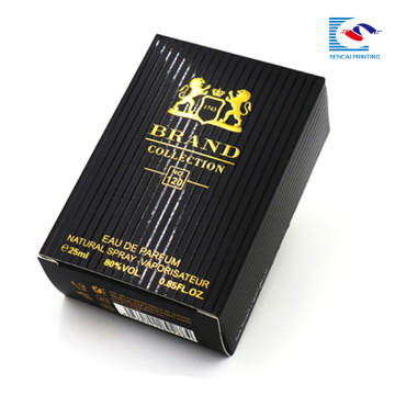 Sencai Kundenspezifische schwarze Goldfolie, die Luxusentwurfs-Parfümverpackungs-Geschenkbox stempelt